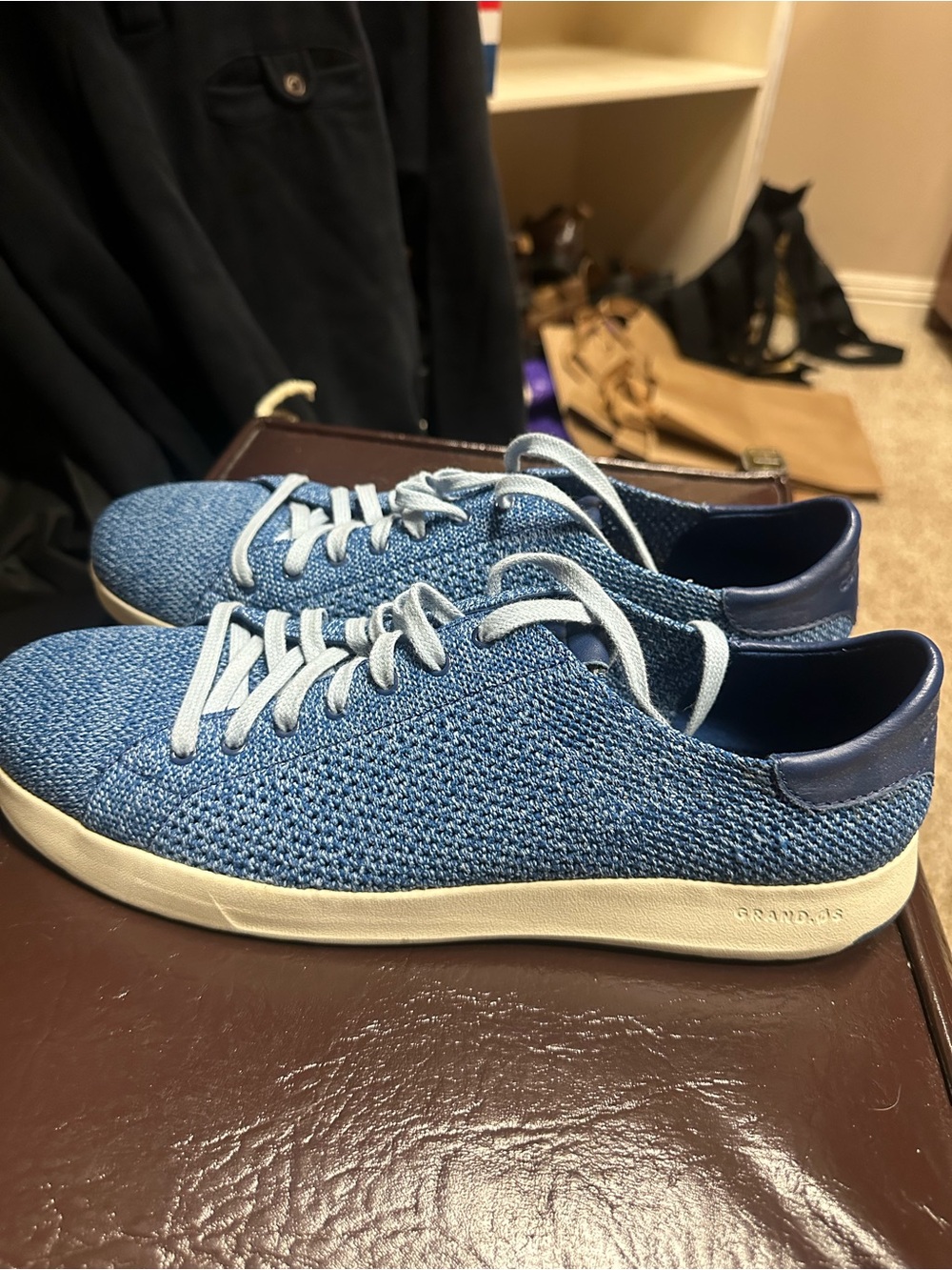 Blue Knit Low-Top Men's Sneakers - Cole Haan Grand pro size 11